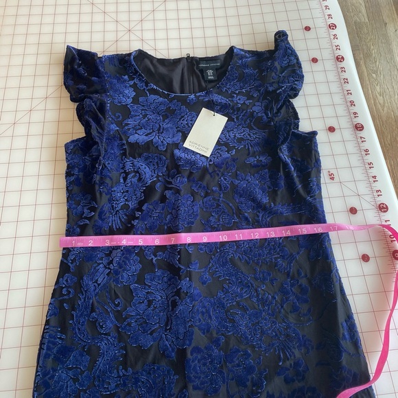 Adrienne Vittadini new w/ tags velvet navy blue & black floral dress size xs - Picture 10 of 16